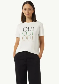T-Shirt mit Strassapplikation-Comma Fashion