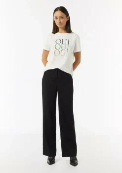 T-Shirt mit Strassapplikation-Comma Fashion