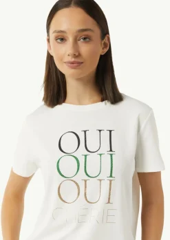 T-Shirt mit Strassapplikation-Comma Fashion