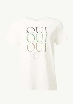 T-Shirt mit Strassapplikation-Comma Fashion