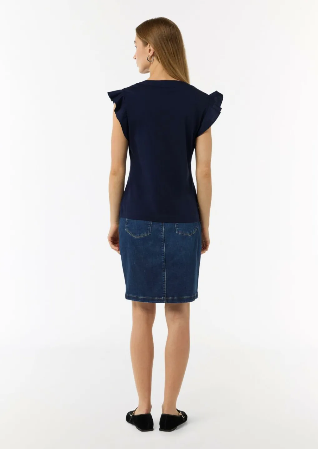 T-Shirt mit Volantärmel-Comma Sale