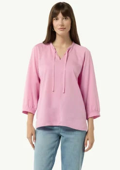 Tunikabluse aus Lyocell mit Logo-Knöpfen-Comma Fashion