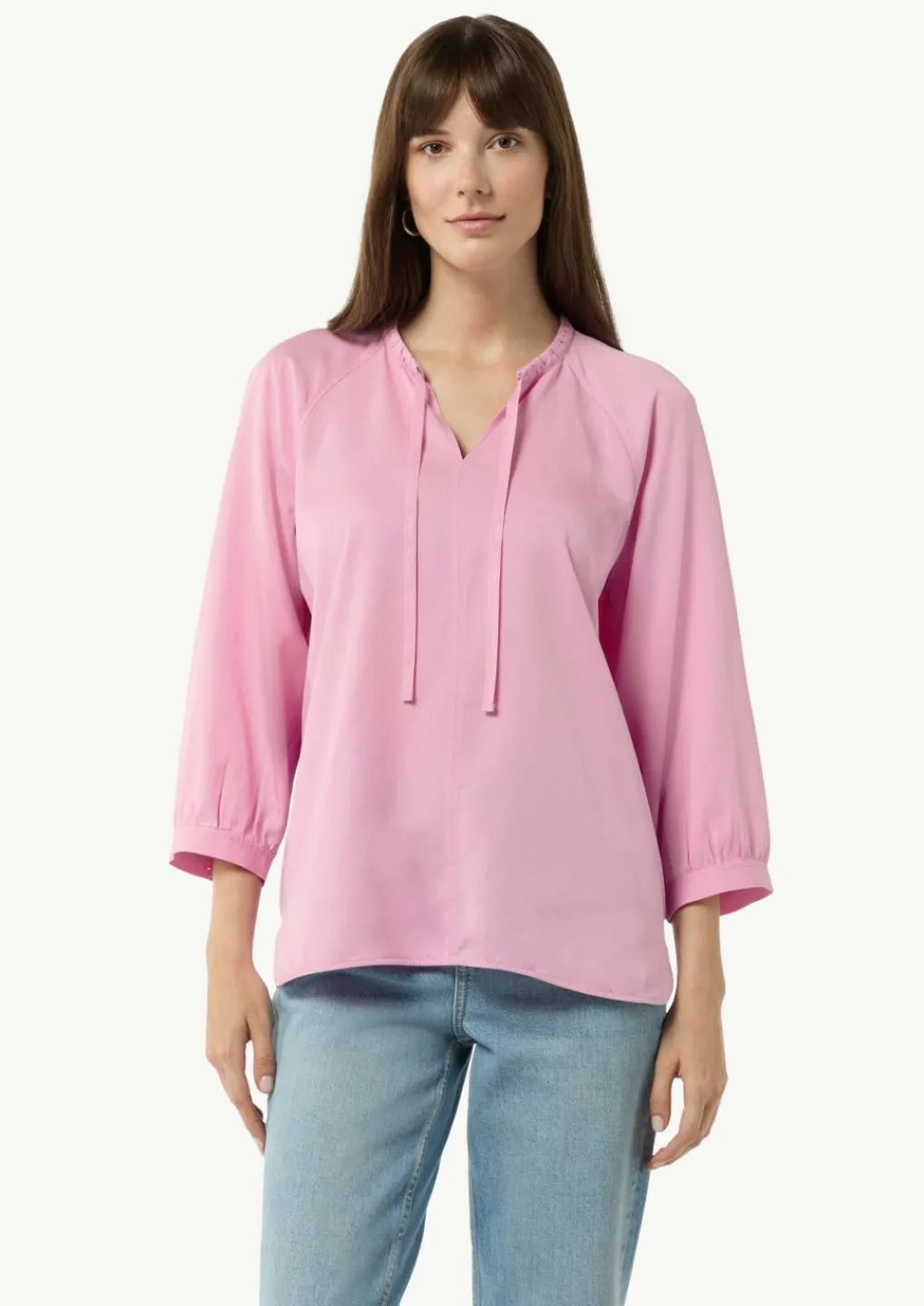 Tunikabluse aus Lyocell mit Logo-Knöpfen-Comma Fashion