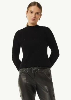 Turtleneck-Strickpullover mit Minipailletten-Comma Fashion