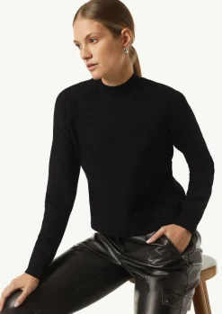 Turtleneck-Strickpullover mit Minipailletten-Comma Fashion