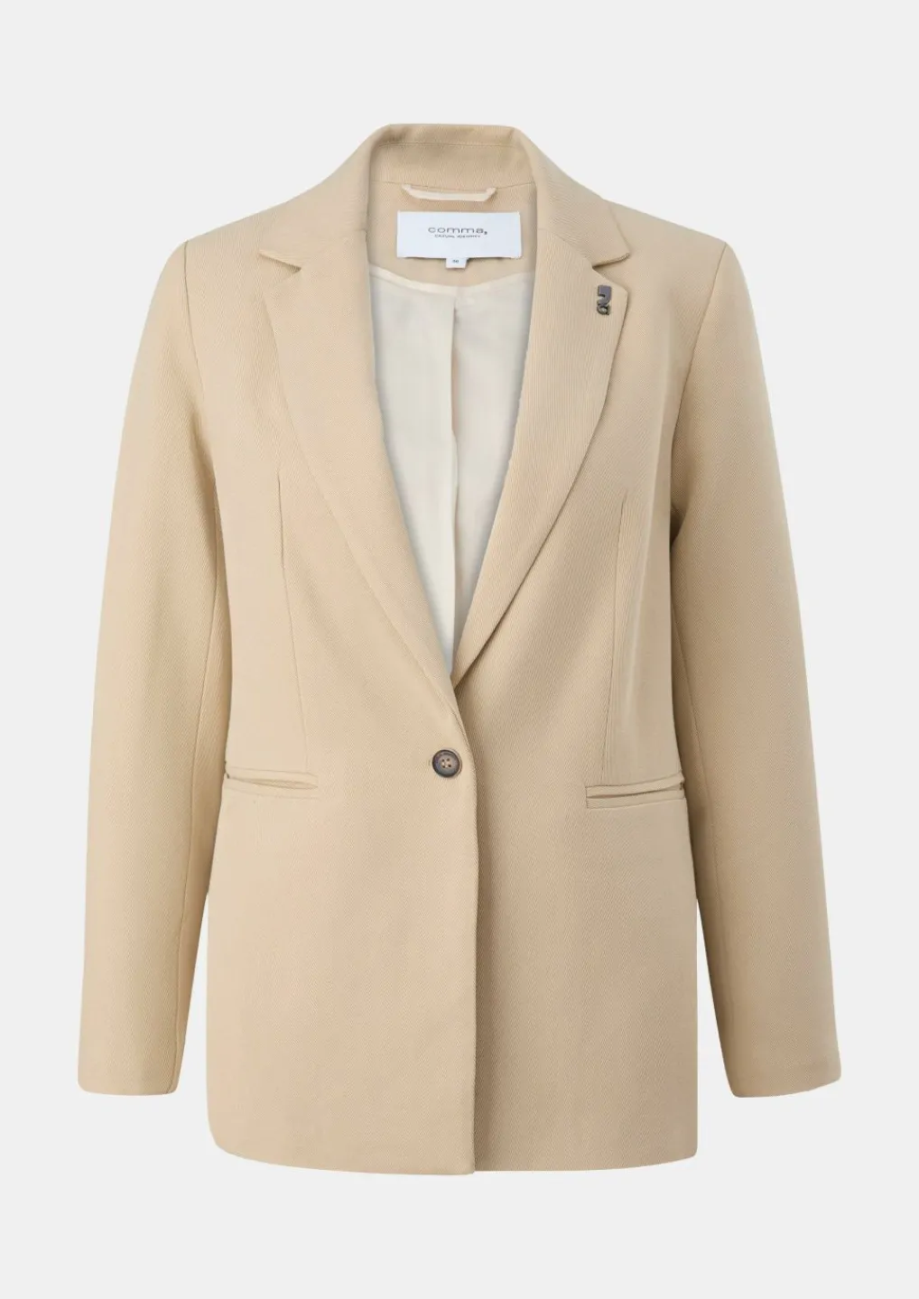 Twill-Blazer mit Logo-Detail-Comma Online