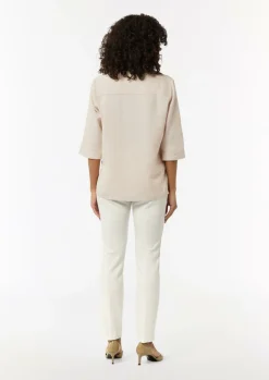 Twill-Bluse im Relaxed Fit mit Tunika-Ausschnitt-Comma Fashion