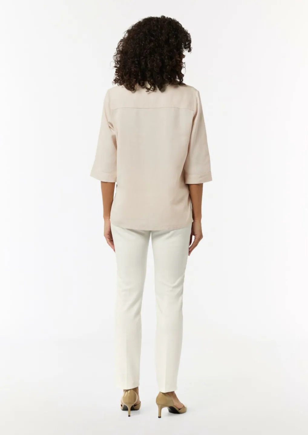 Twill-Bluse im Relaxed Fit mit Tunika-Ausschnitt-Comma Fashion