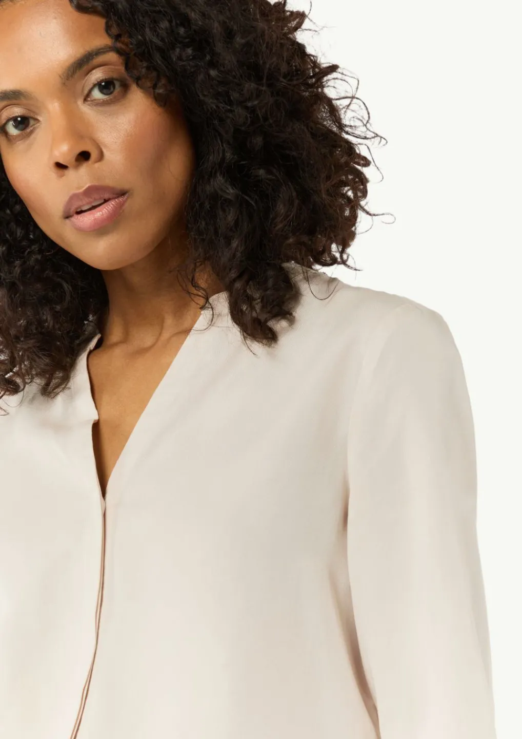 Twill-Bluse im Relaxed Fit mit Tunika-Ausschnitt-Comma Fashion