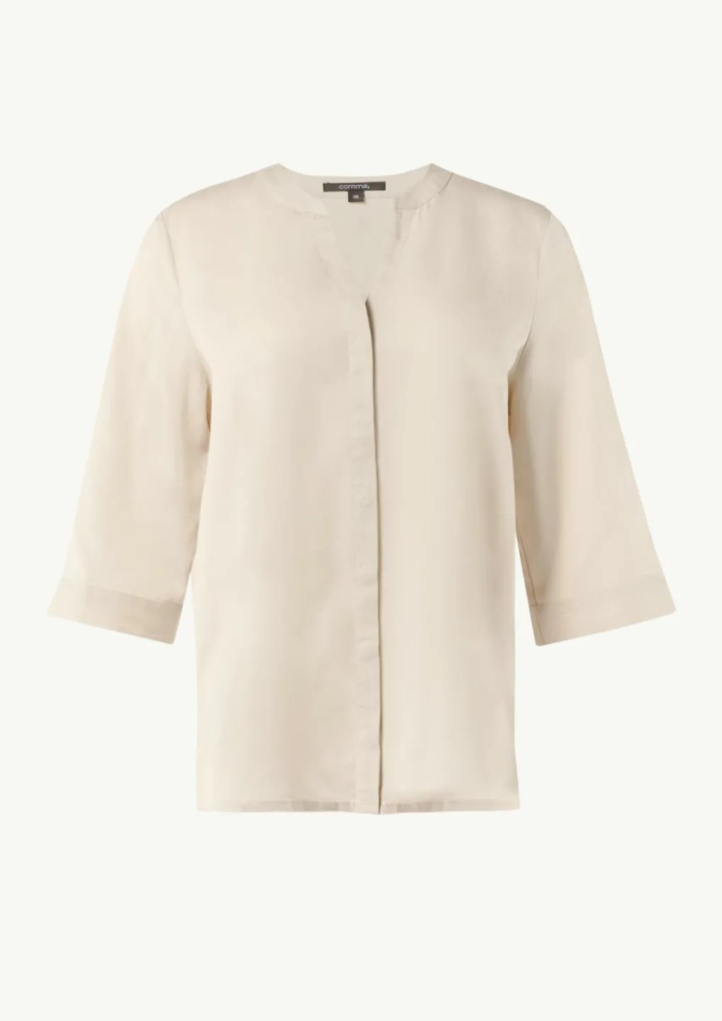 Twill-Bluse im Relaxed Fit mit Tunika-Ausschnitt-Comma Fashion