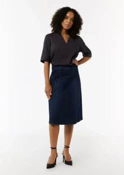 Twill-Bluse im Relaxed Fit mit Tunika-Ausschnitt-Comma Sale