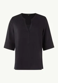 Twill-Bluse im Relaxed Fit mit Tunika-Ausschnitt-Comma Sale