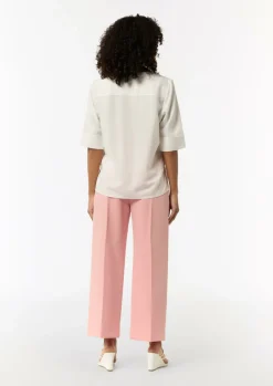 Twill-Bluse im Relaxed Fit mit Tunika-Ausschnitt-Comma New