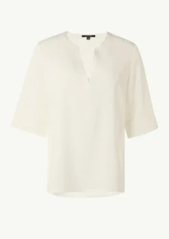 Twill-Bluse im Relaxed Fit mit Tunika-Ausschnitt-Comma New