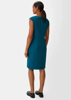 Twill-Kleid aus Viskosemix-Comma Discount