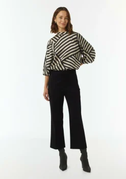 Verkürzte Flared-Leg-Hose aus Baumwollstretch-Comma Discount