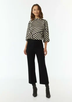 Verkürzte Flared-Leg-Hose aus Baumwollstretch-Comma Discount