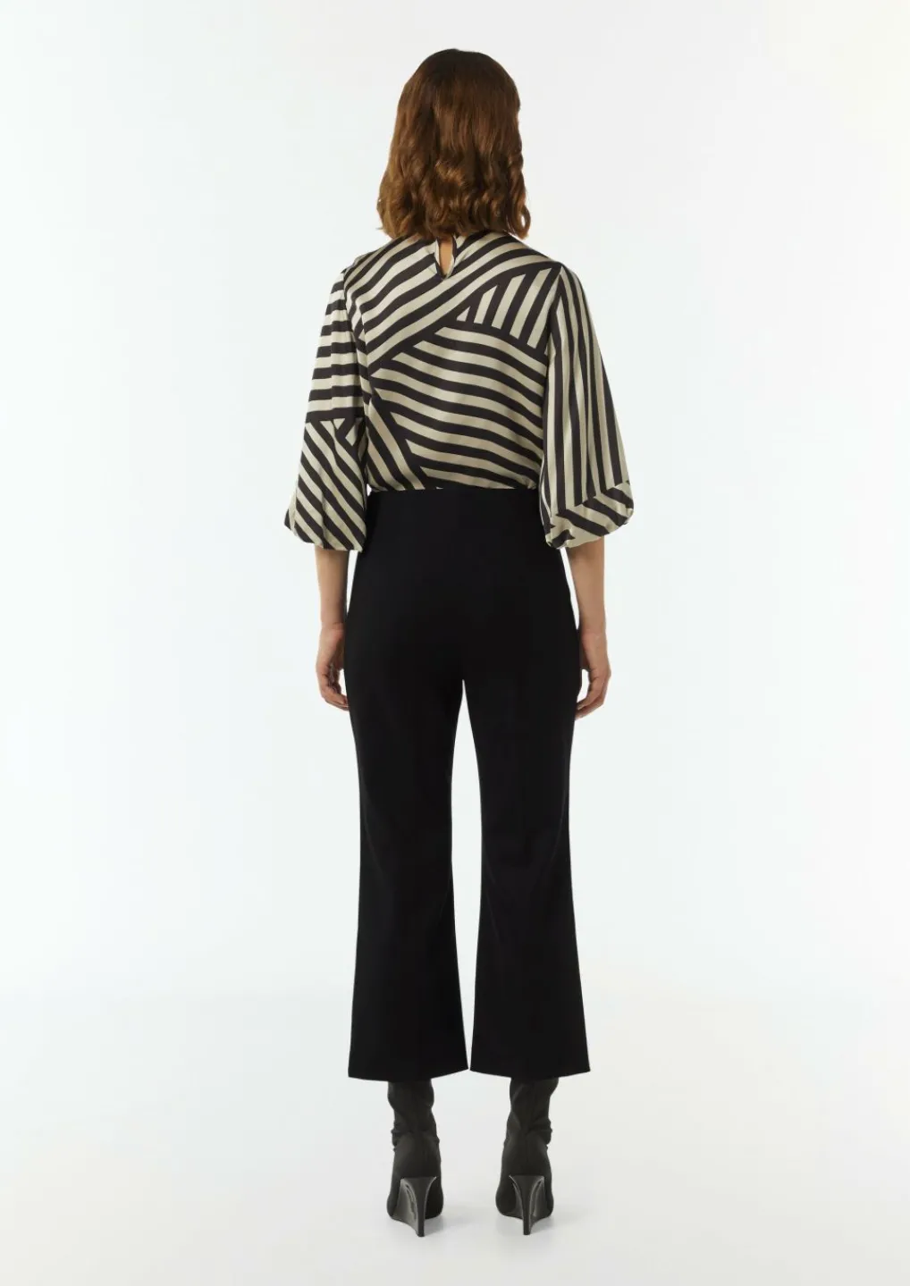 Verkürzte Flared-Leg-Hose aus Baumwollstretch-Comma Discount
