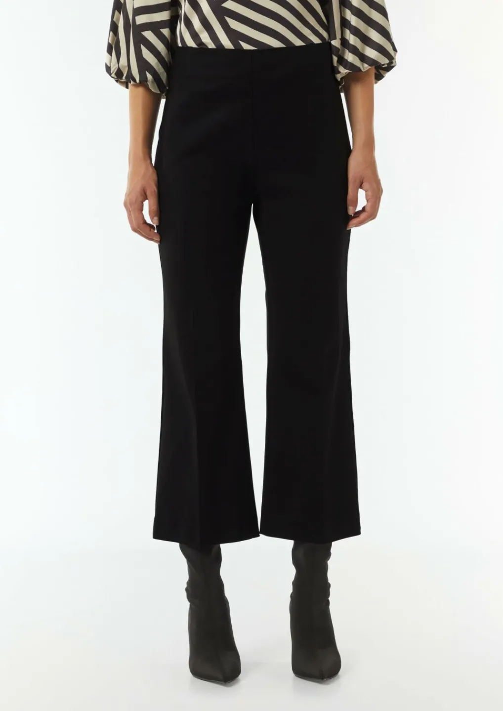Verkürzte Flared-Leg-Hose aus Baumwollstretch-Comma Discount