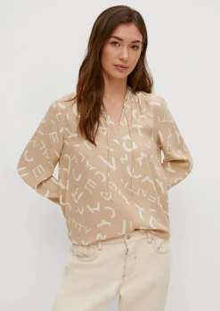 Viskosebluse mit Allover-Muster-Comma Best