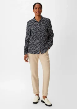 Viskosebluse mit Allover-Print-Comma Discount