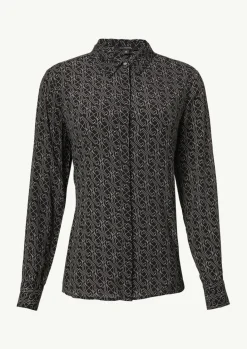 Viskose-Bluse mit All-over-Print-Comma New