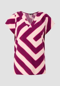 Viskosebluse mit Allover-Print-Comma Discount