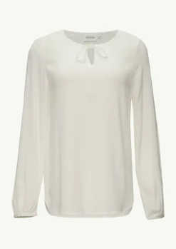 Viskose-Bluse mit Bindedetail am Ausschnitt-Comma Sale