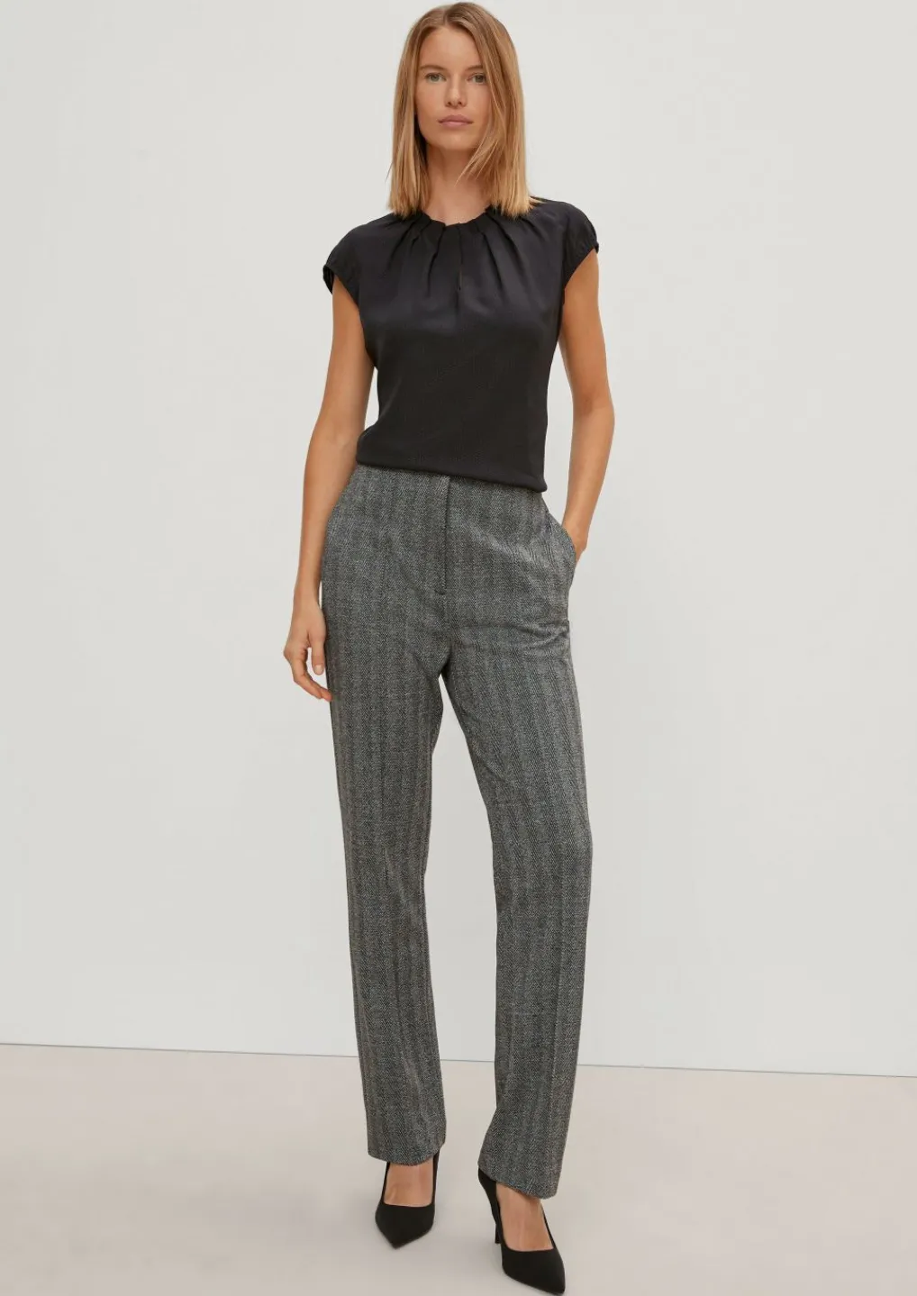 Viskosebluse mit Strukturmuster-Comma Discount