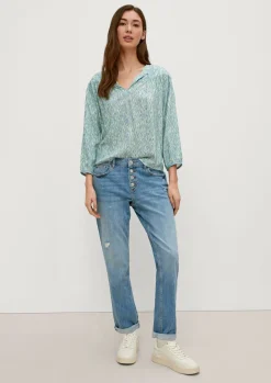 Viskosebluse mit Tunika-Ausschnitt-Comma Fashion