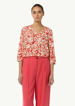 Viskosebluse mit V-Ausschnitt-Comma Hot
