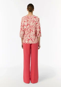 Viskosebluse mit V-Ausschnitt-Comma Hot