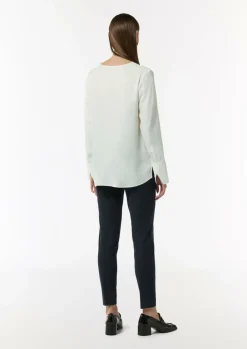 Viskosebluse mit V-Ausschnitt-Comma Outlet