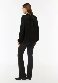Viskosemix-Bluse mit Bindedetail-Comma Fashion