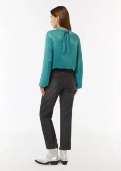Viskosemix-Bluse mit Bindedetail-Comma Online