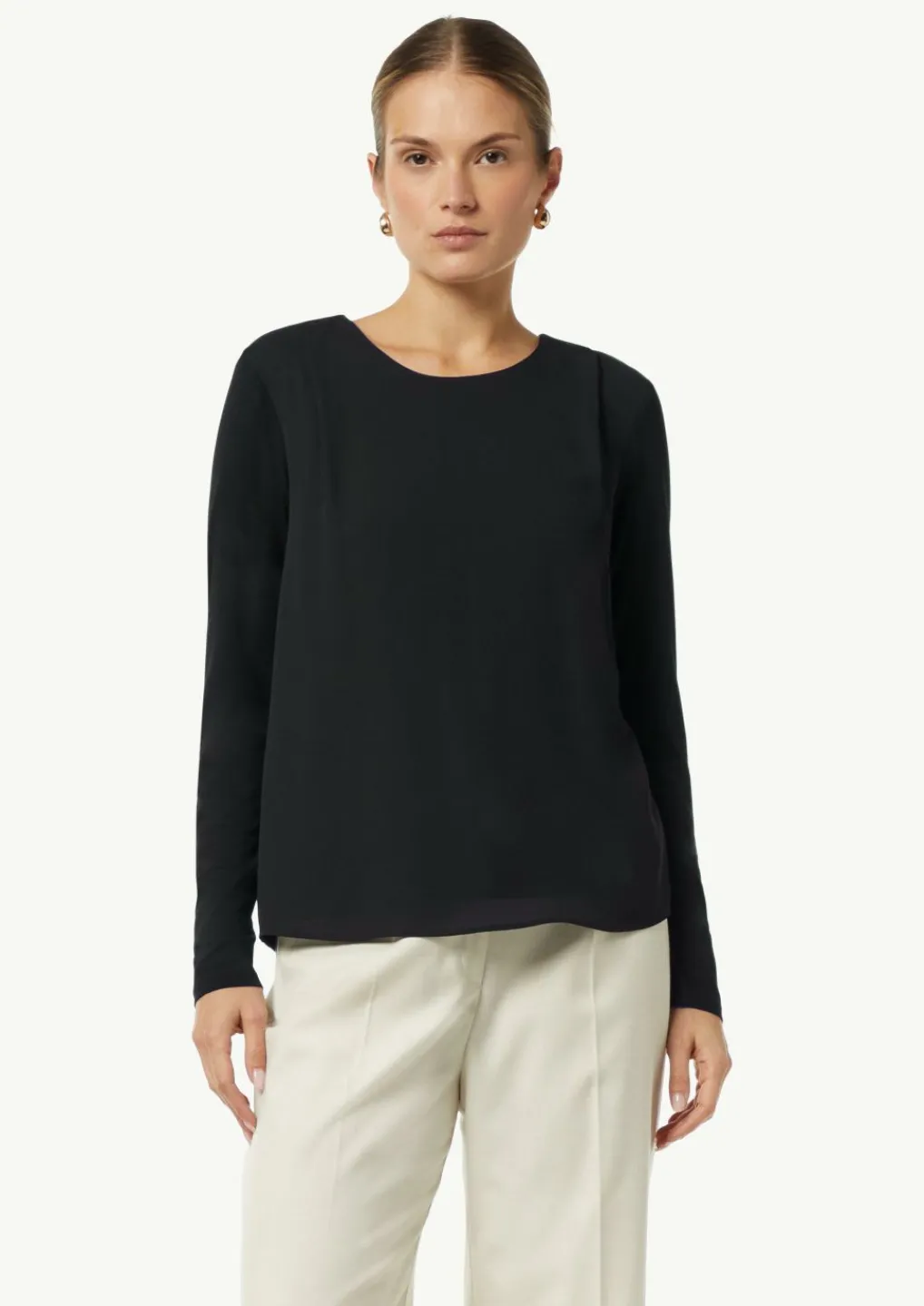 Viskose-Shirt im Fabricmix mit Faltendetail-Comma Discount