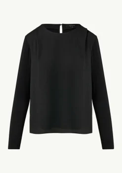 Viskose-Shirt im Fabricmix mit Faltendetail-Comma Discount