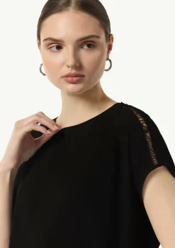 Viskoseshirt mit Logo-Tape-Detail-Comma Hot