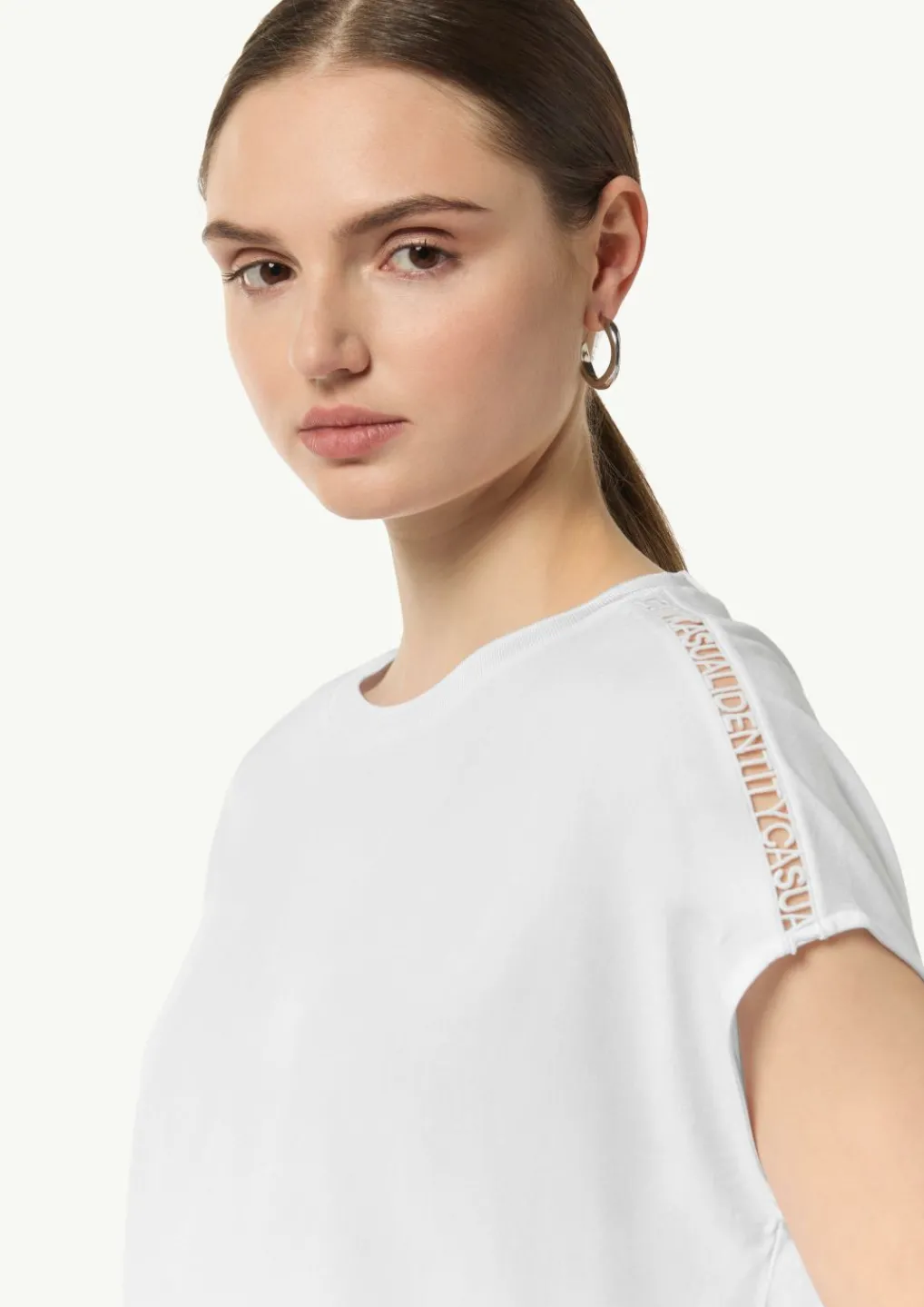 Viskoseshirt mit Logo-Tape-Detail-Comma Hot