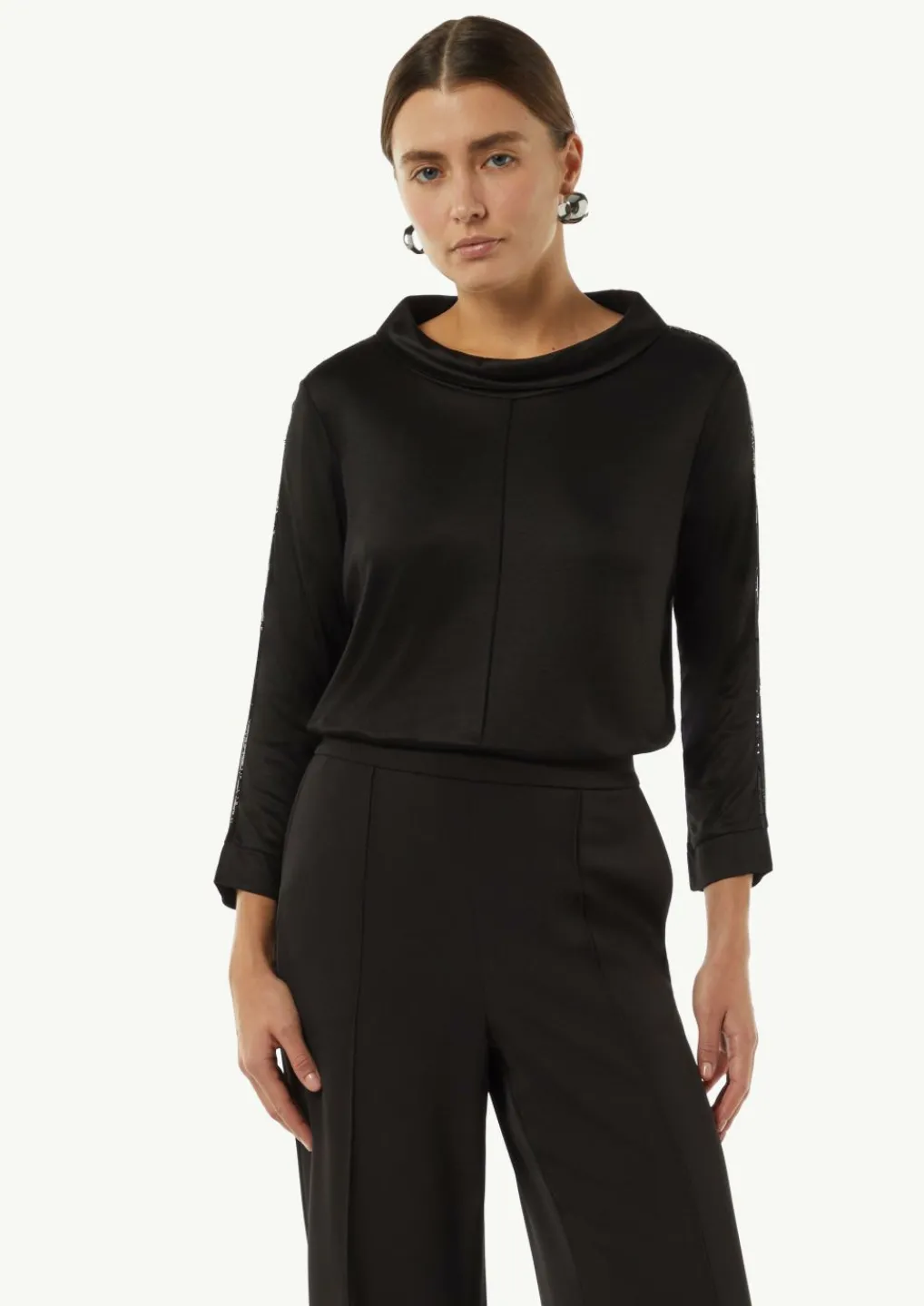 Viskose-Shirt mit Pailletten-Details-Comma Best