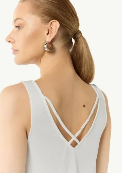 V-Neck-Shirt aus Jersey mit gekreuzten Trägern-Comma Best