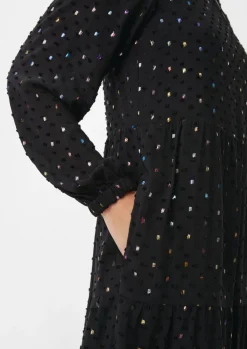 Volantkleid mit Allover-Effektprint-Comma Hot
