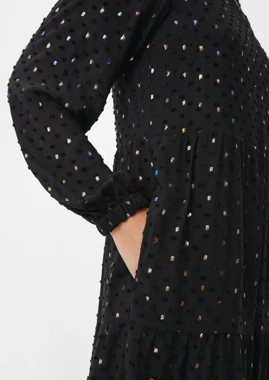 Volantkleid mit Allover-Effektprint-Comma Hot