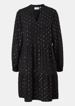 Volantkleid mit Allover-Effektprint-Comma Hot