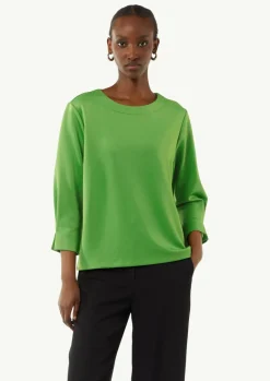 Weiches Sweatshirt mit Faltendetail am Ärmel-Comma Fashion