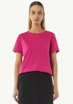 Weiches T-Shirt mit Logo-Stickerei-Comma Online