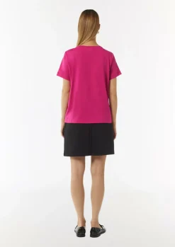 Weiches T-Shirt mit Logo-Stickerei-Comma Online