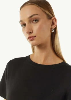 Weiches T-Shirt mit Logo-Stickerei-Comma Fashion