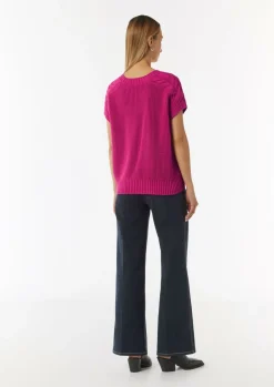 Weiter Strickpullunder mit Zopfmuster-Detail-Comma Online