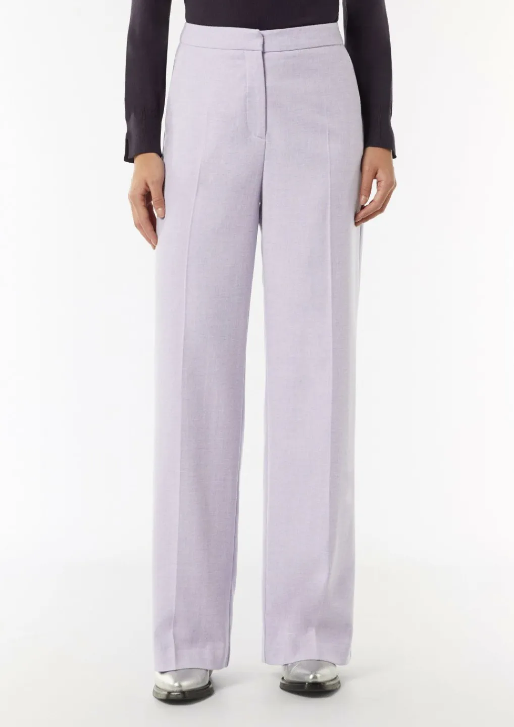 Wide-Leg-Hose aus fließendem Flanell-Comma Clearance